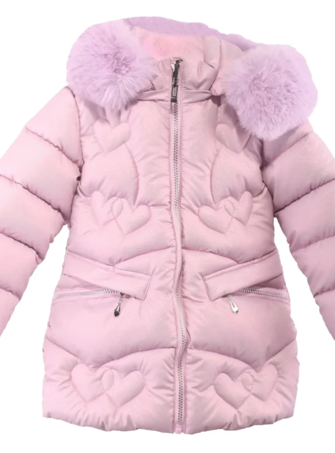 Joyce Παιδικό Καπιτονέ Μπουφάν Μακρύ με Κουκούλα