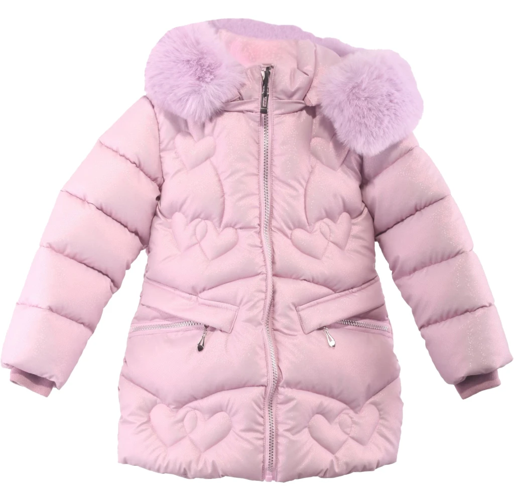 Joyce Παιδικό Καπιτονέ Μπουφάν Μακρύ με Κουκούλα