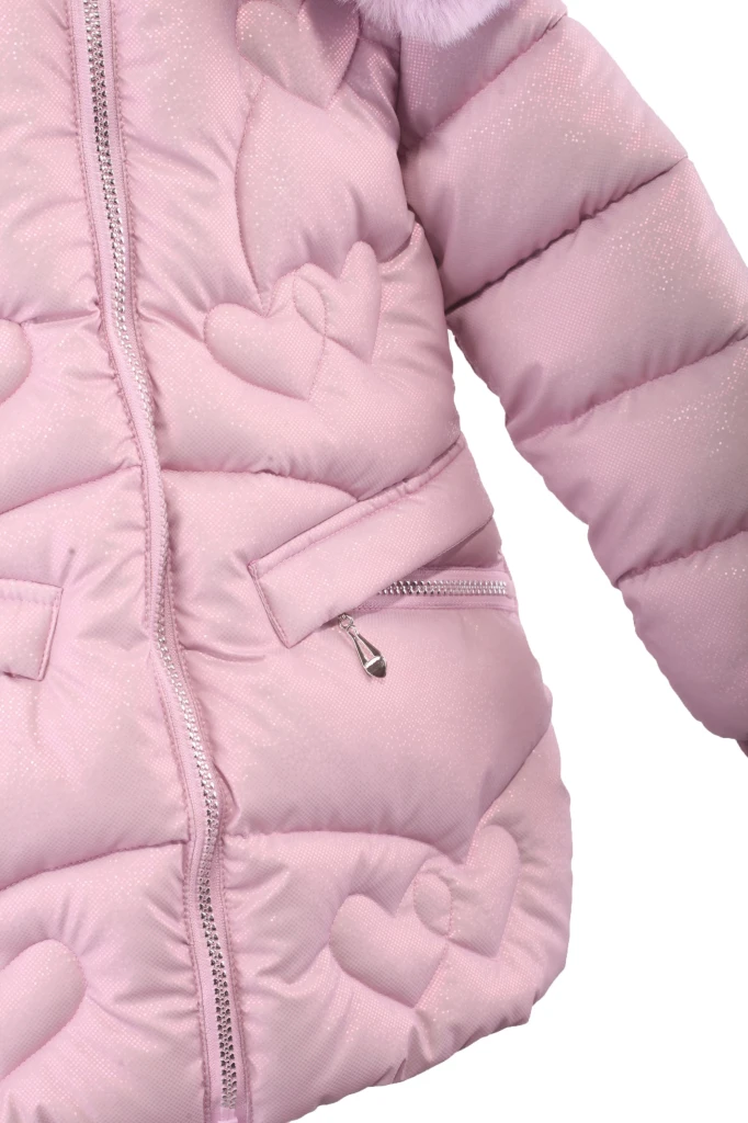 Joyce Παιδικό Καπιτονέ Μπουφάν Μακρύ με Κουκούλα - Image 2