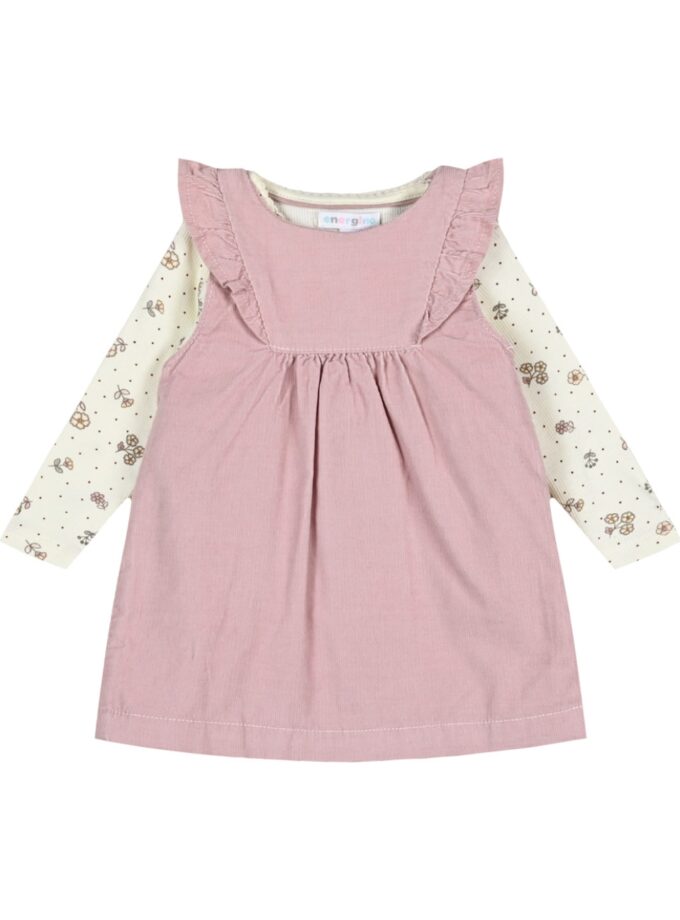 Energiers Παιδικό Φόρεμα Μακρυμάνικο Floral Σετ με Μπλούζα Ροζ