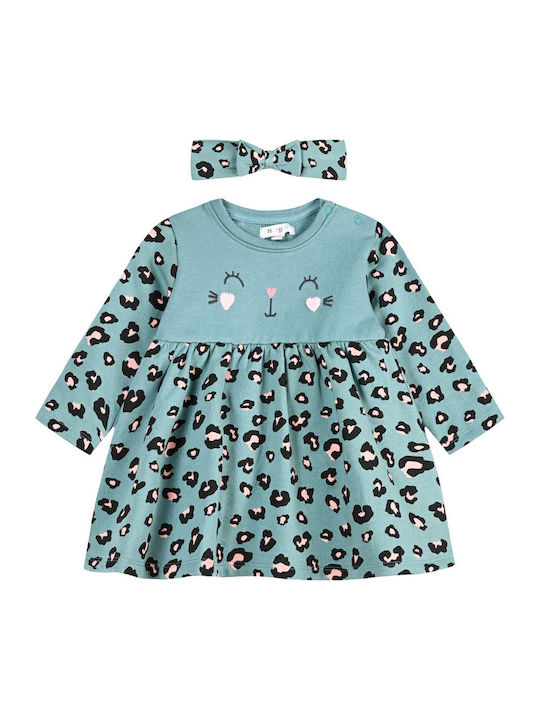 Energiers Παιδικό Φόρεμα Φούτερ Μακρυμάνικο Σετ με Αξεσουάρ Μέντα