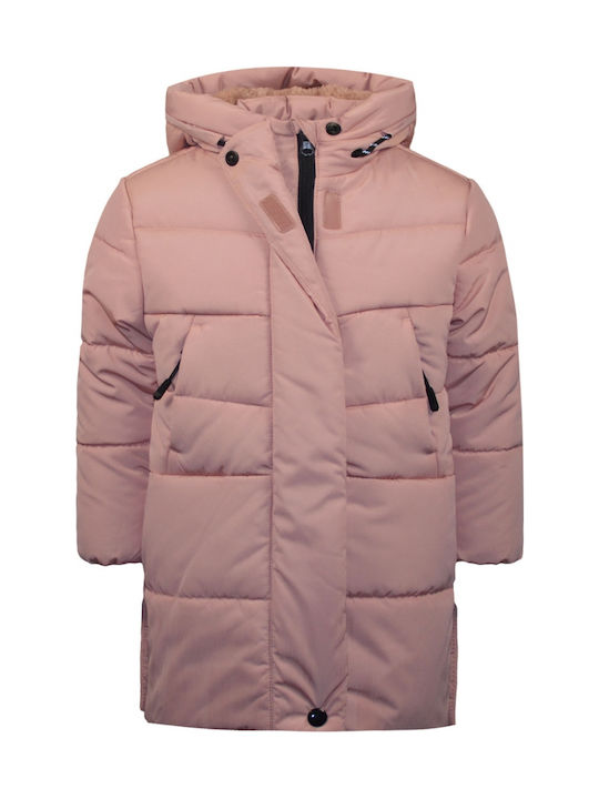 Energiers Αδιάβροχο Παιδικό Καπιτονέ Μπουφάν Μακρύ με Κουκούλα