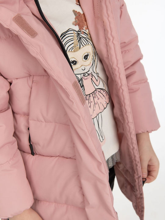 Energiers Αδιάβροχο Παιδικό Καπιτονέ Μπουφάν Μακρύ με Κουκούλα - Image 3